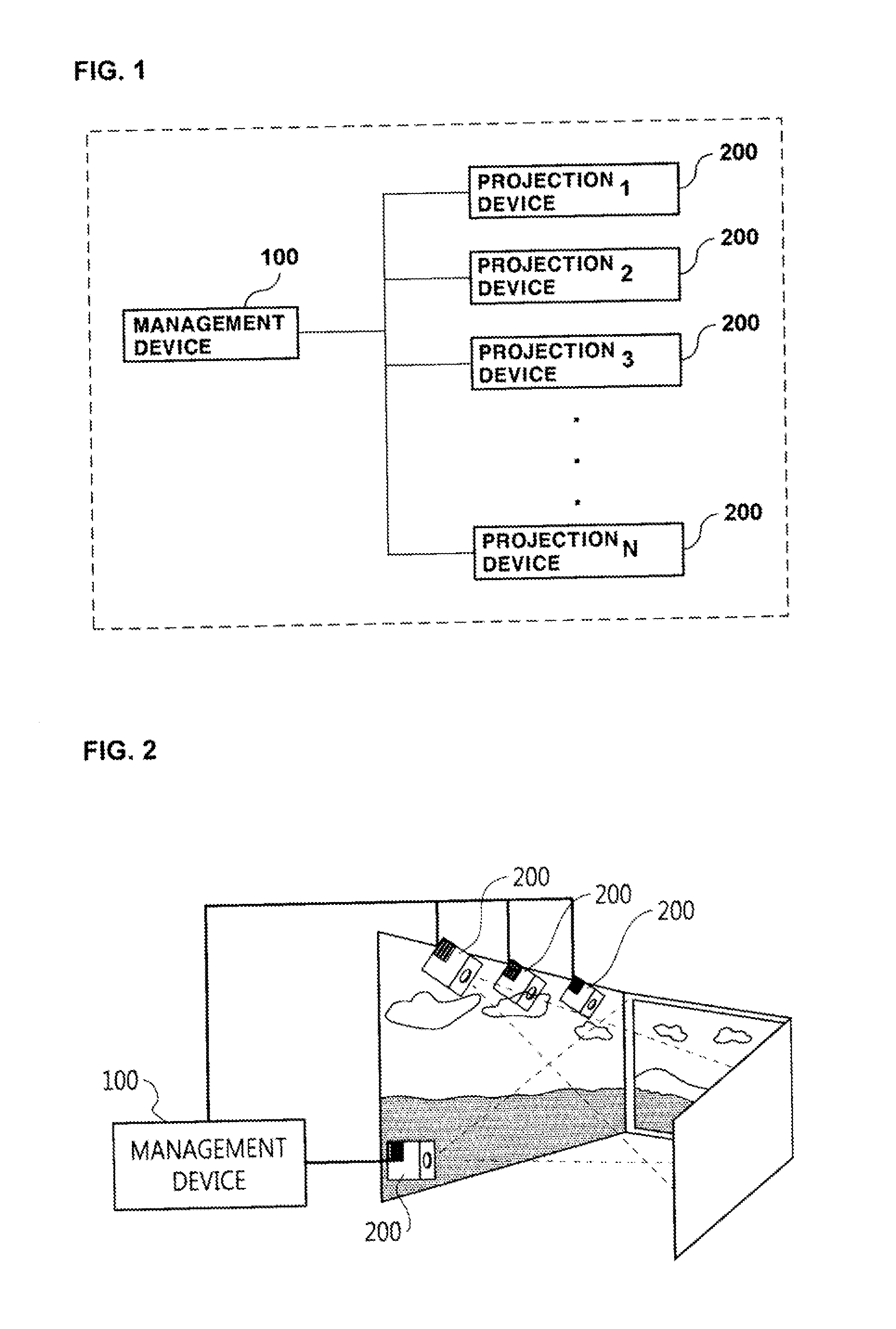 Projection device management system