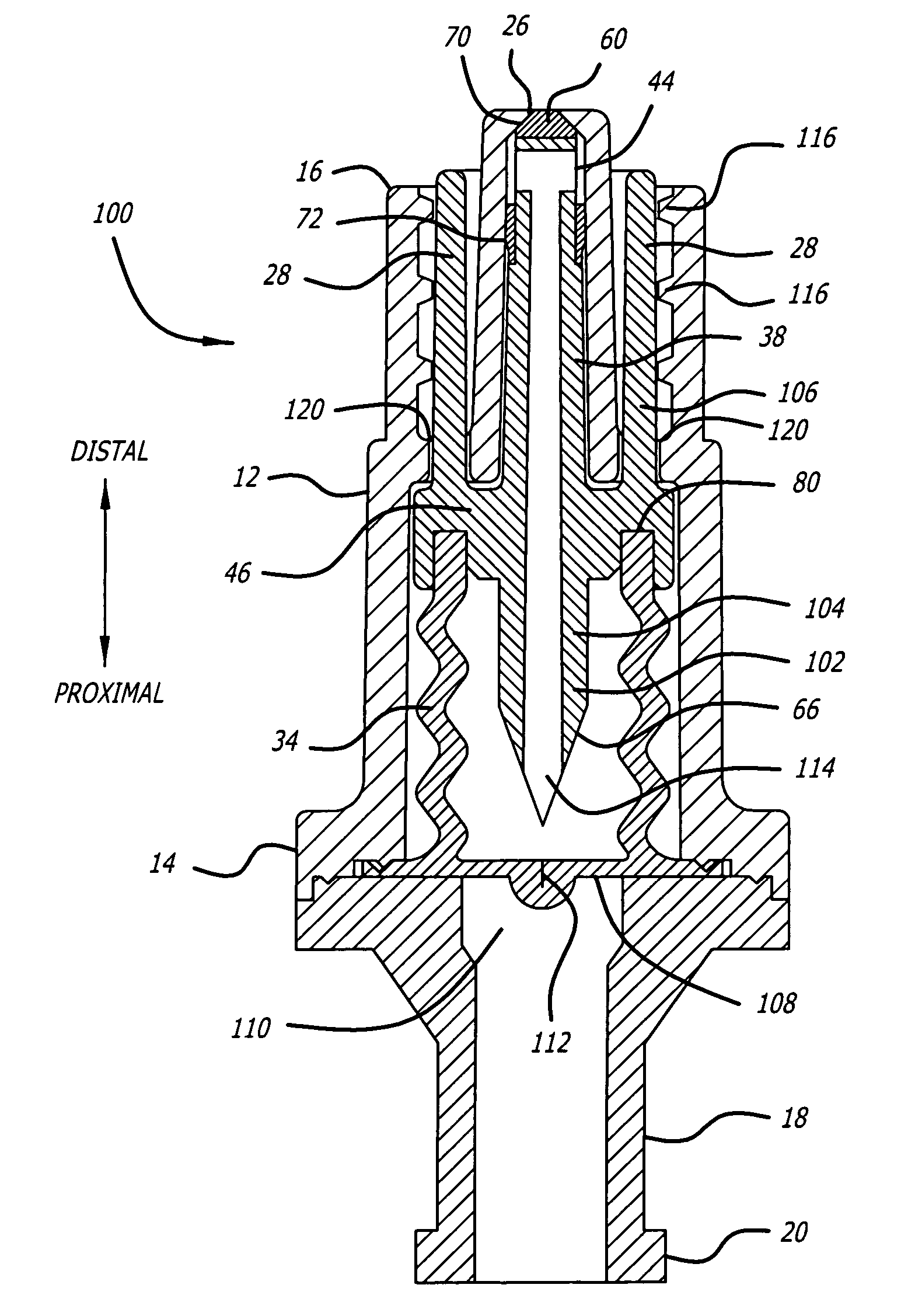 Self-sealing male Luer connector with multiple seals