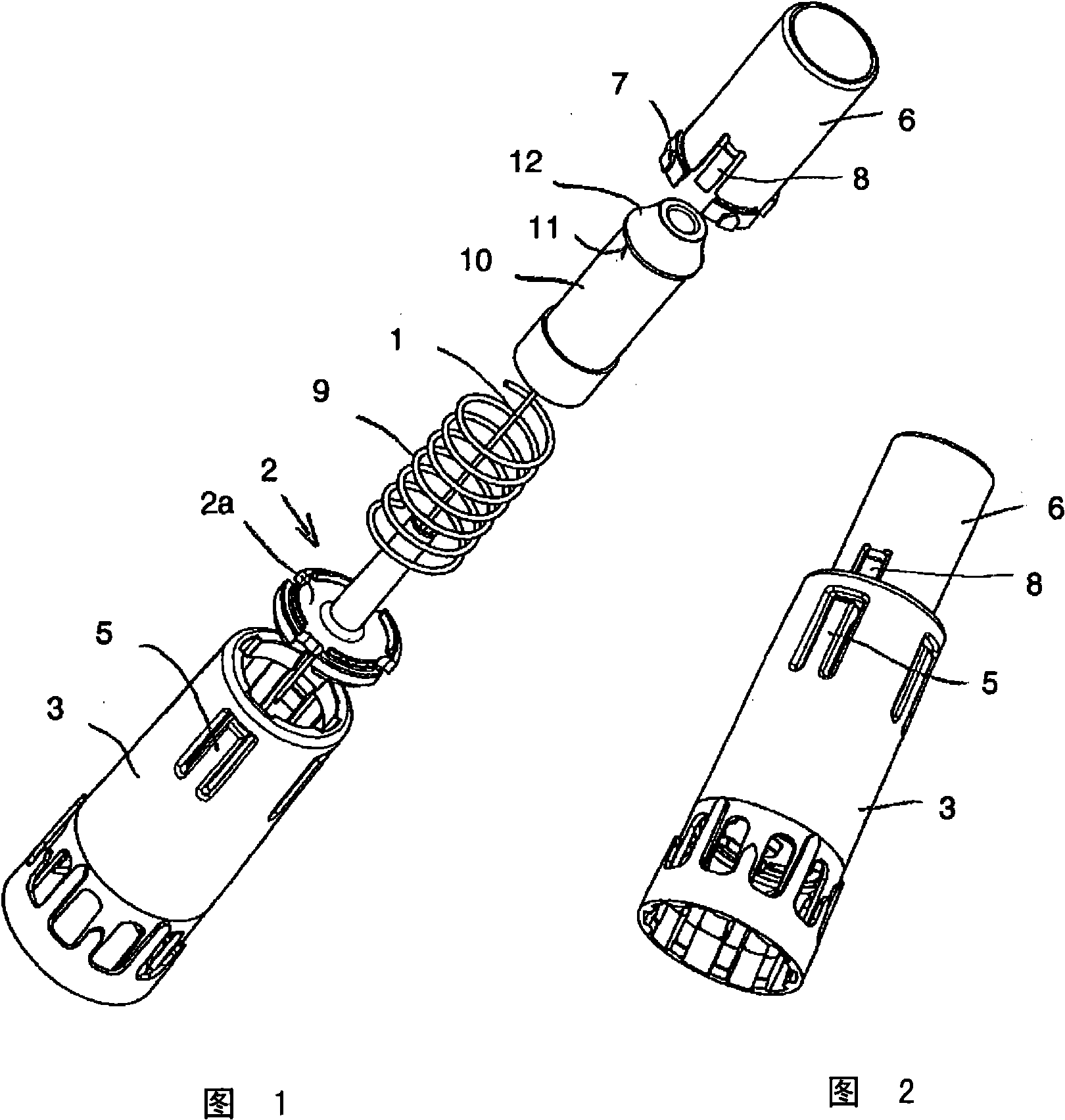 Needle protection device with a blocked protection position