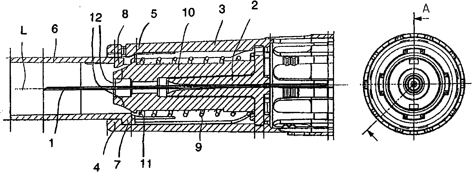 Needle protection device with a blocked protection position