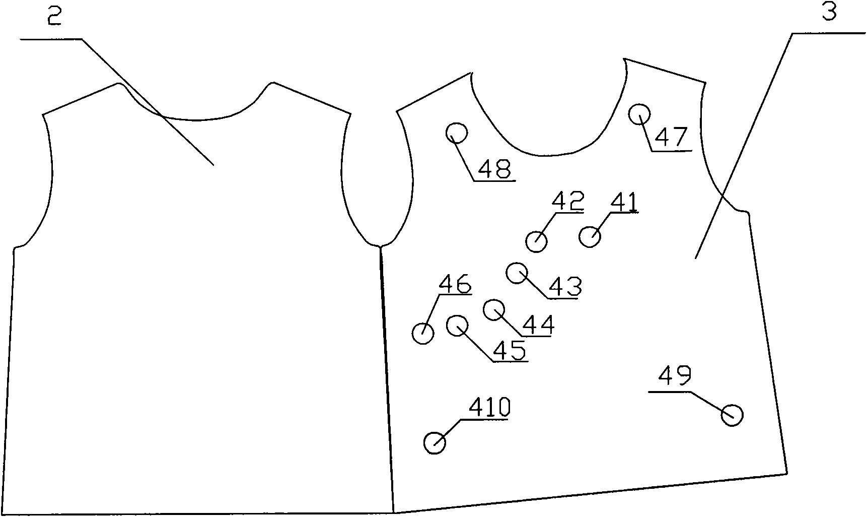 Electrocardiosignal or heartbeat frequency real-time collection clothing suitable for different body types