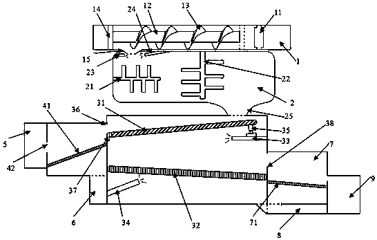 Sediment separation device for hydraulic engineering