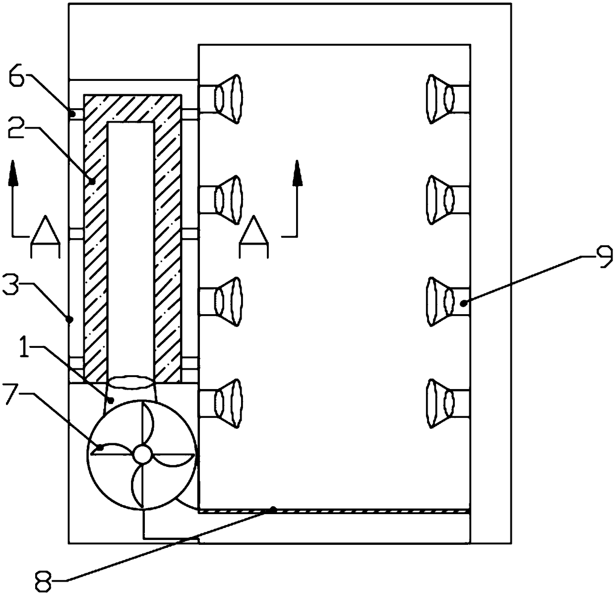 Air shower filtering device and air shower