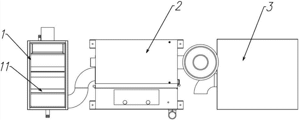 Vacuum spraying and filtering device