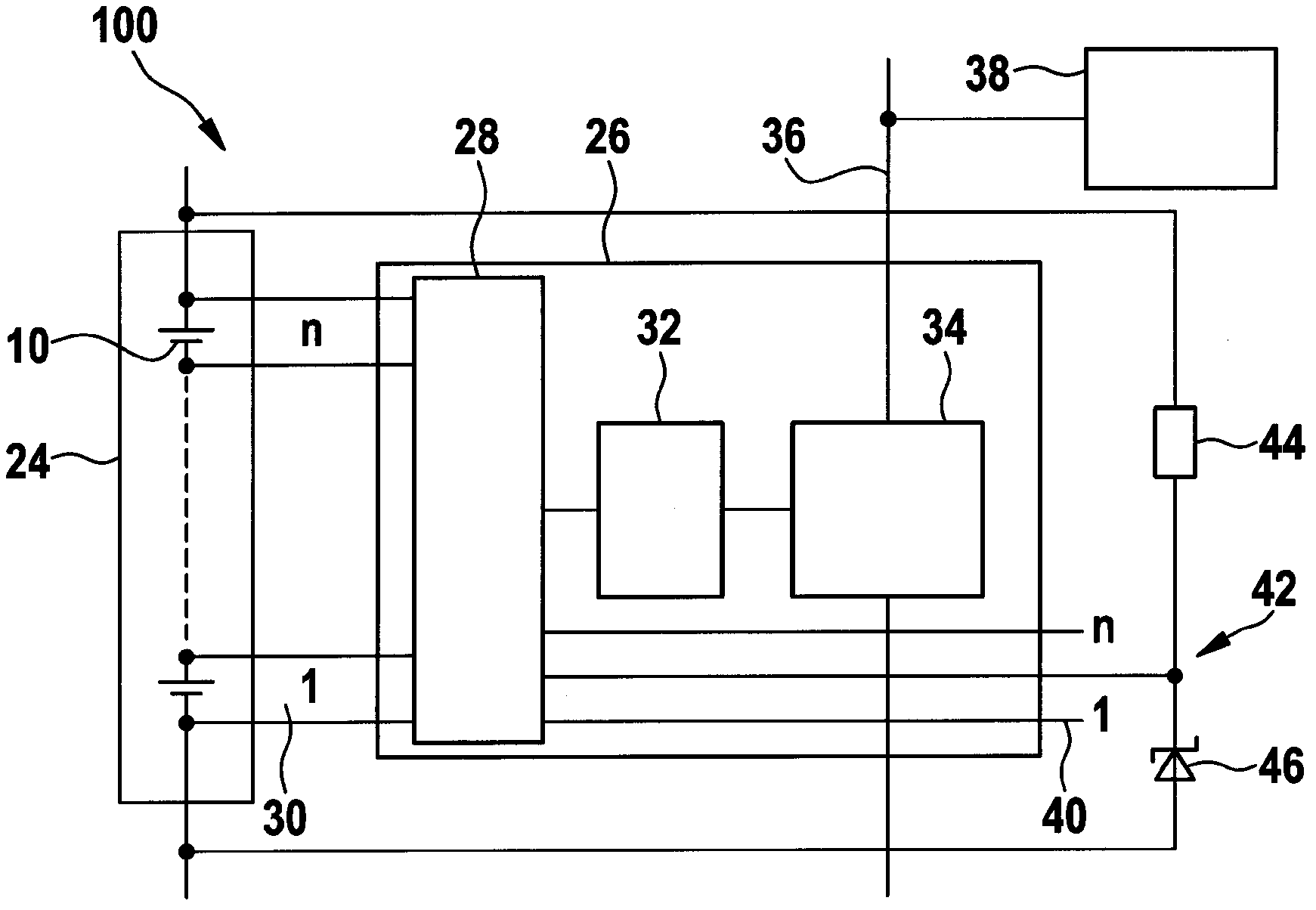 Battery system with cell voltage detecting units