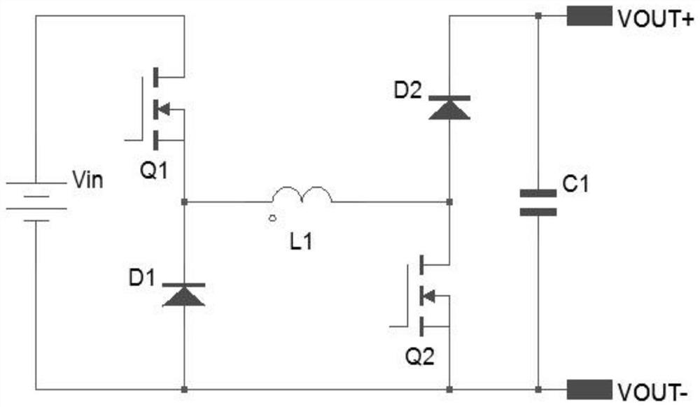 Wide voltage input four-tube buck-boost circuit