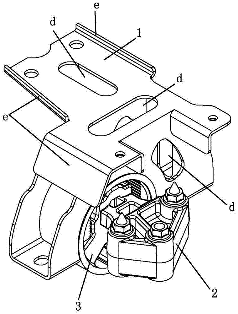 Automobile engine left suspension assembly