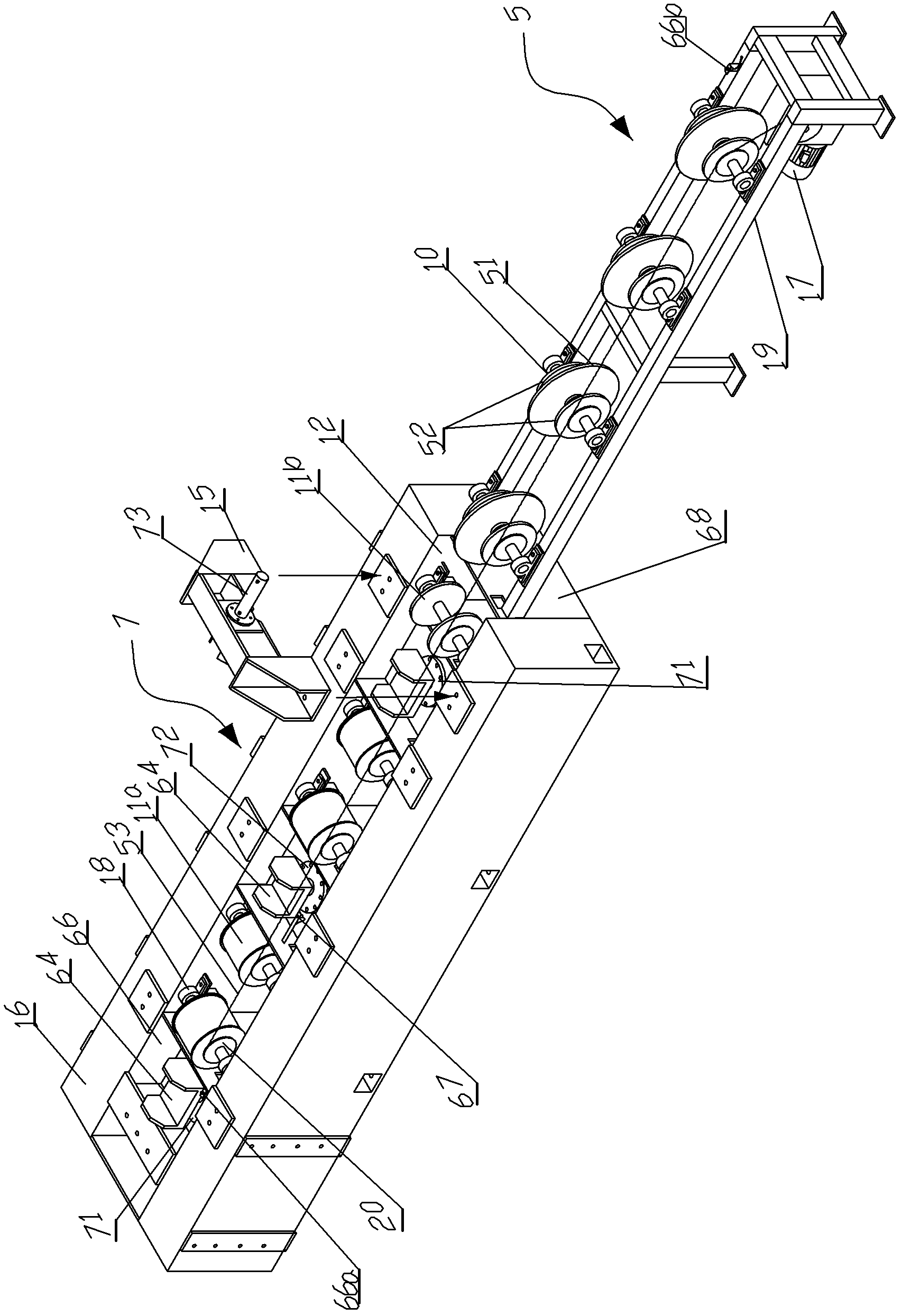 Automatic machine tool for processing pin hole of main angle steel of middle section of tower crane