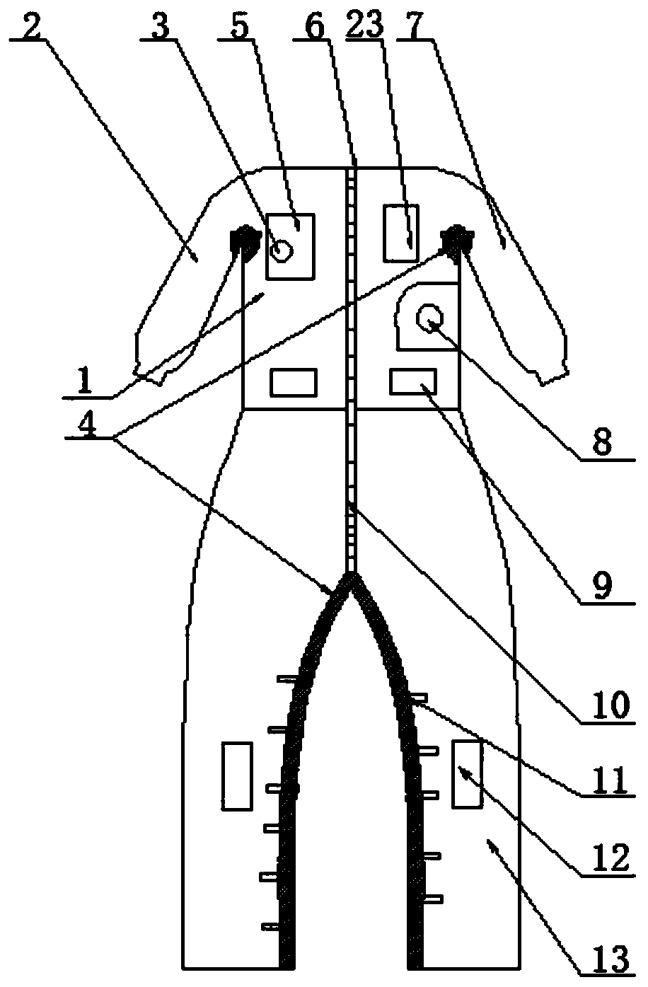 Nursing radiation-proof garment with anti-static and heat-dissipating device