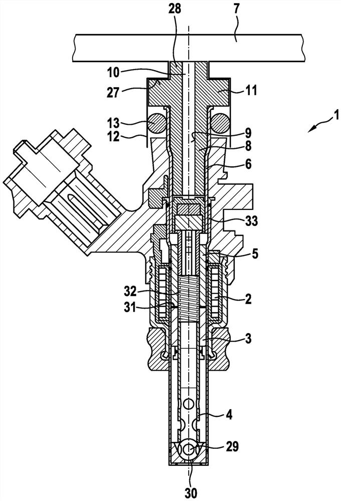 Injection valve for water injection system of internal combustion engine and water injection system having such injection valve