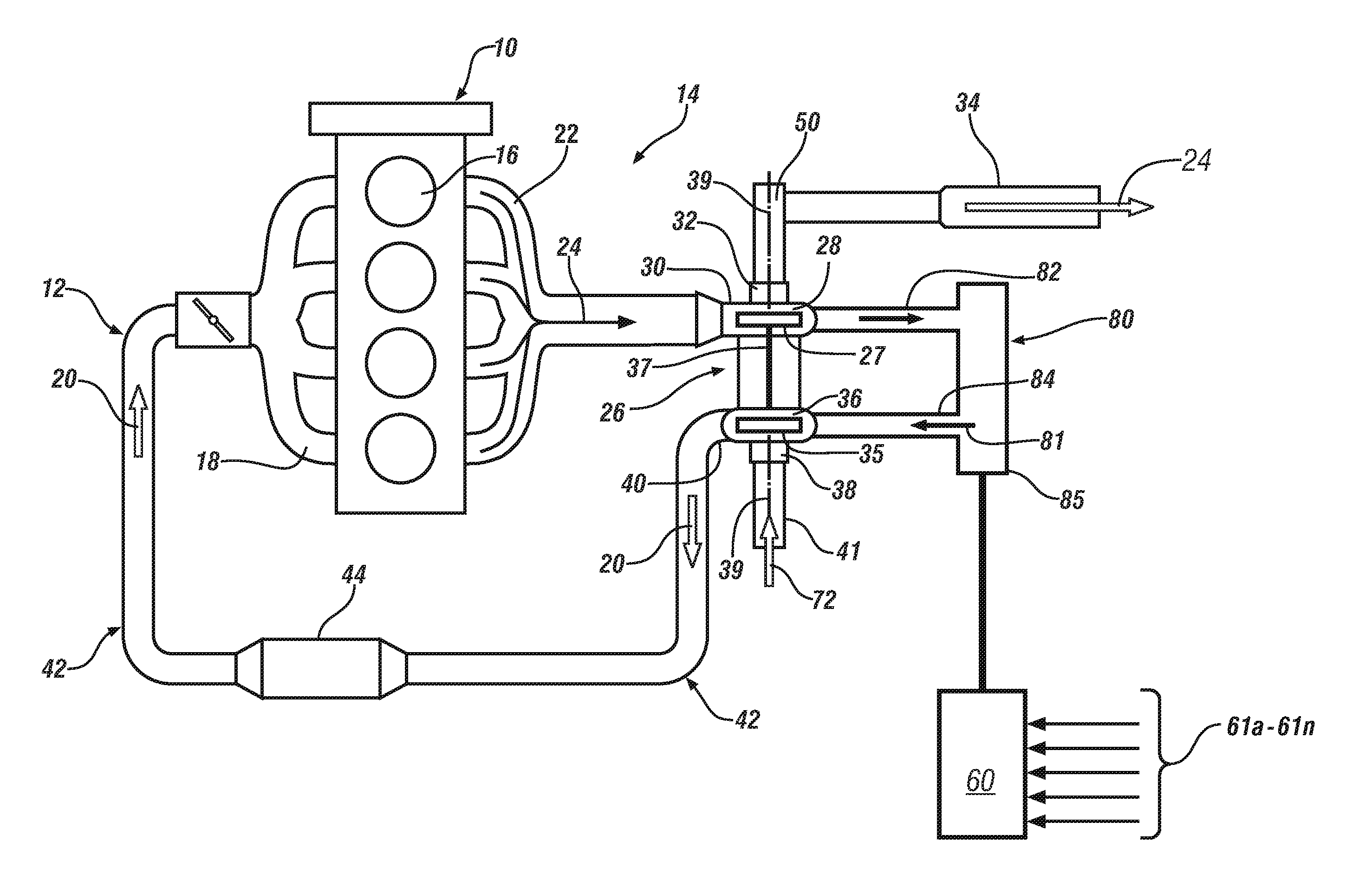 Turbine housing and method for directing exhaust