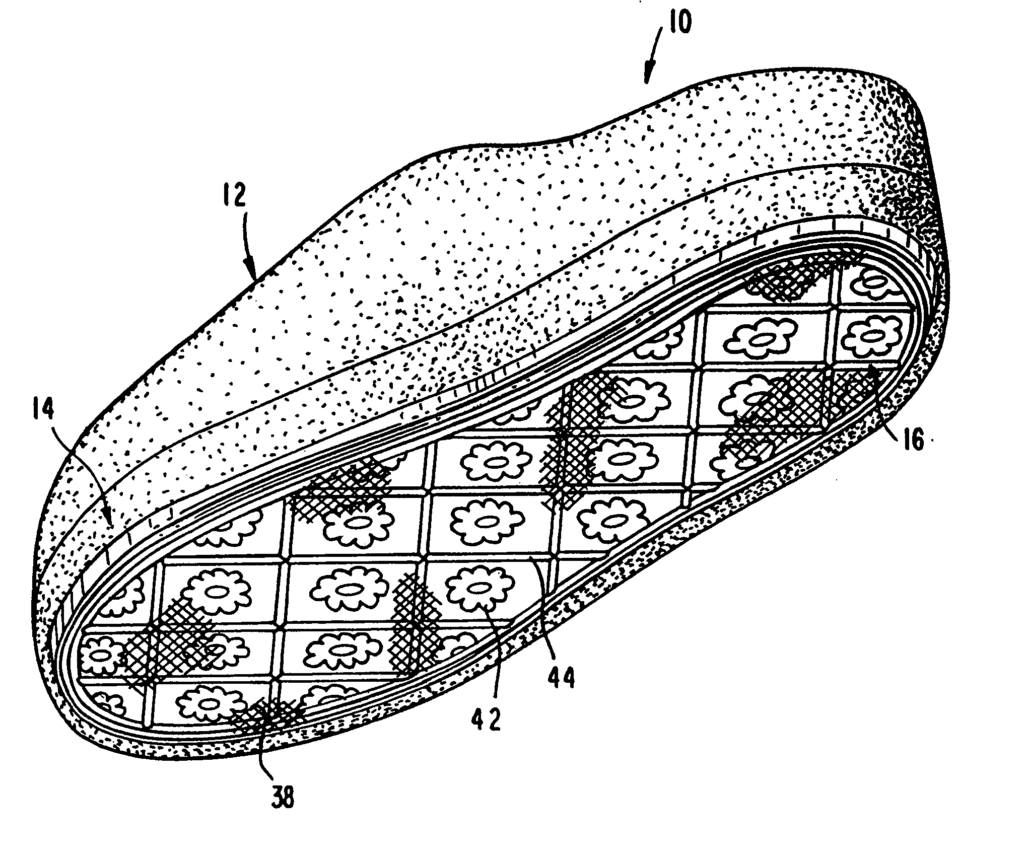 Shoe with slip-resistant, shape-retaining fabric outsole