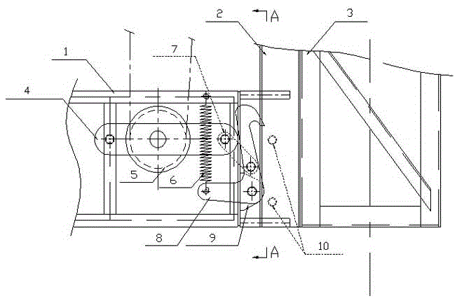 An anti-drop device for the door of a painting workshop