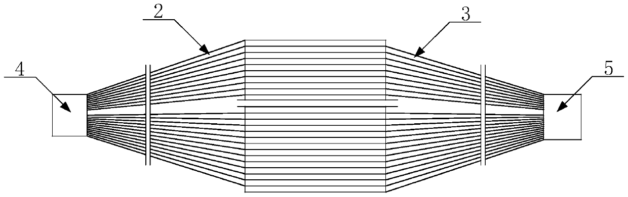 An optical fiber light-emitting structure, a liquid medicine dotting processing method, and a medicine dotting device