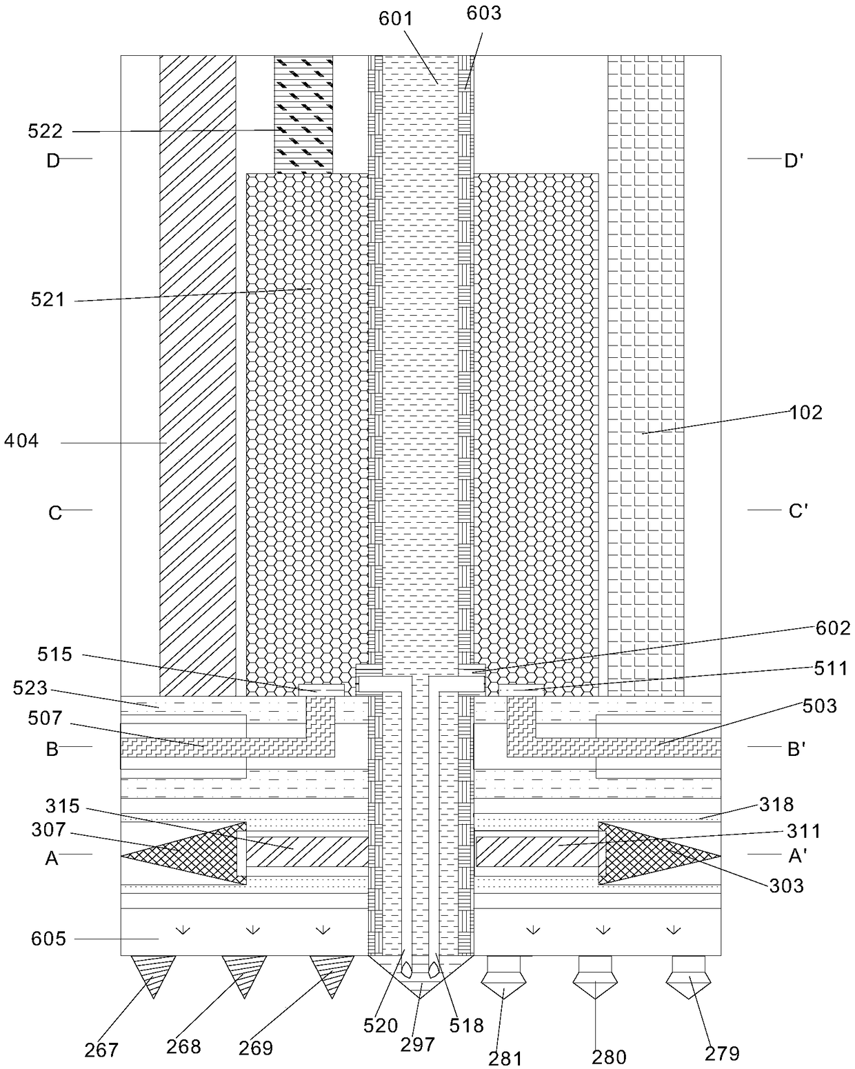 Flank-vertical combined multi-dimensional freezing drilling and cutting device for soft and hard strata