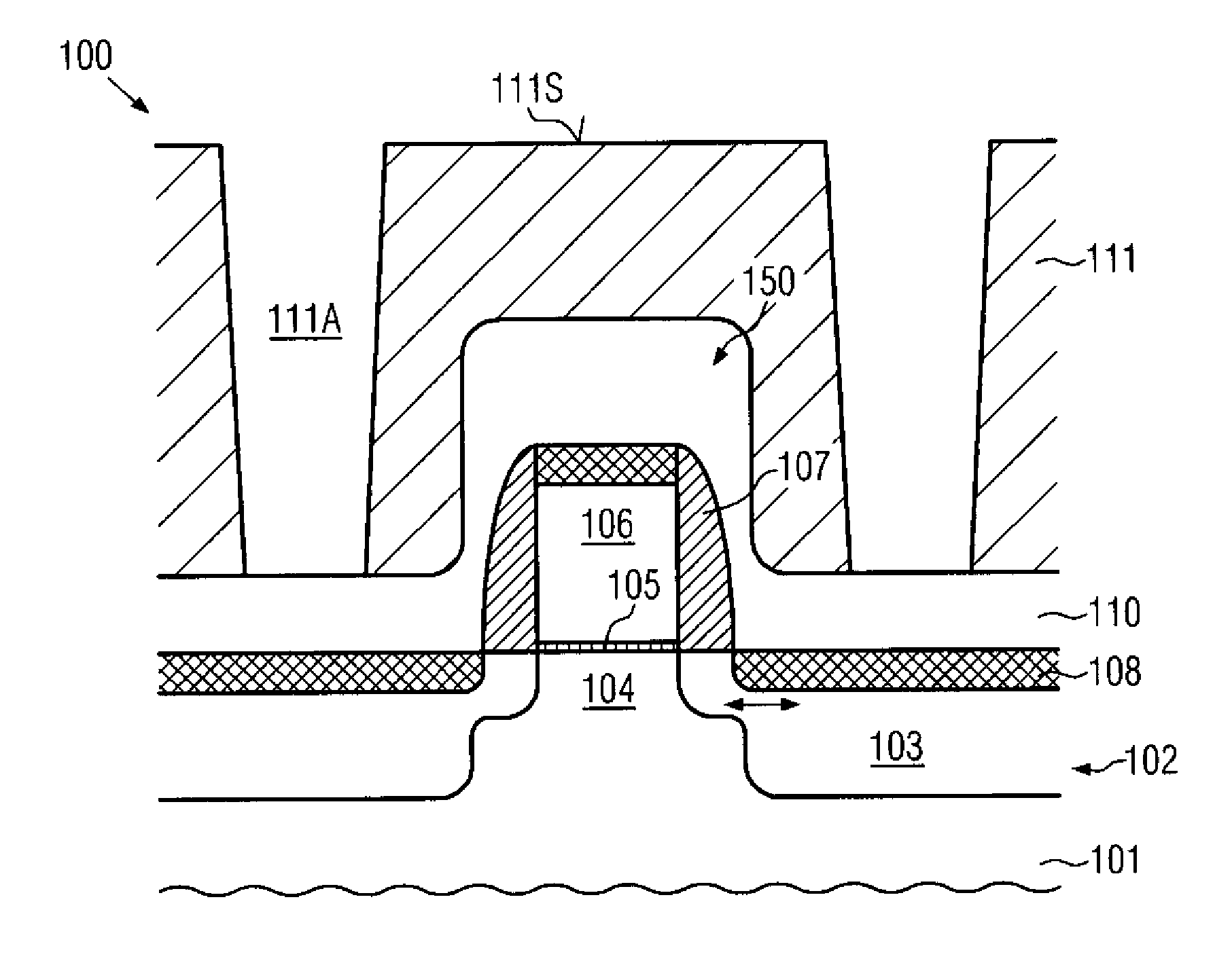 Field effect transistor having a stressed contact etch stop layer with reduced conformality