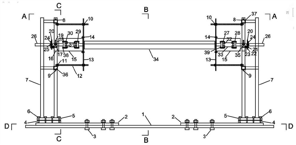 Testing device with static and dynamic testing functions of bridge segment model