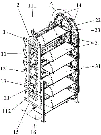 Vertical circulating crawler belt transmission type stereo garage