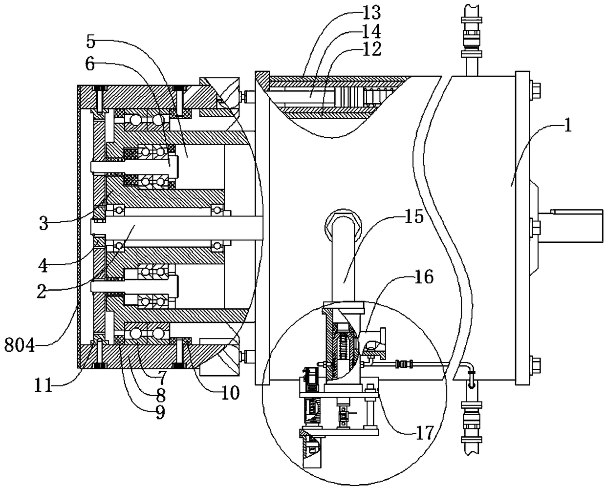 Water-cooled motor with adjustable coolant pressure