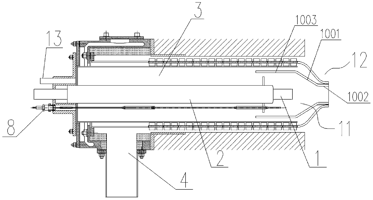 Low-NOx self-preheating type high-speed burner and control method thereof