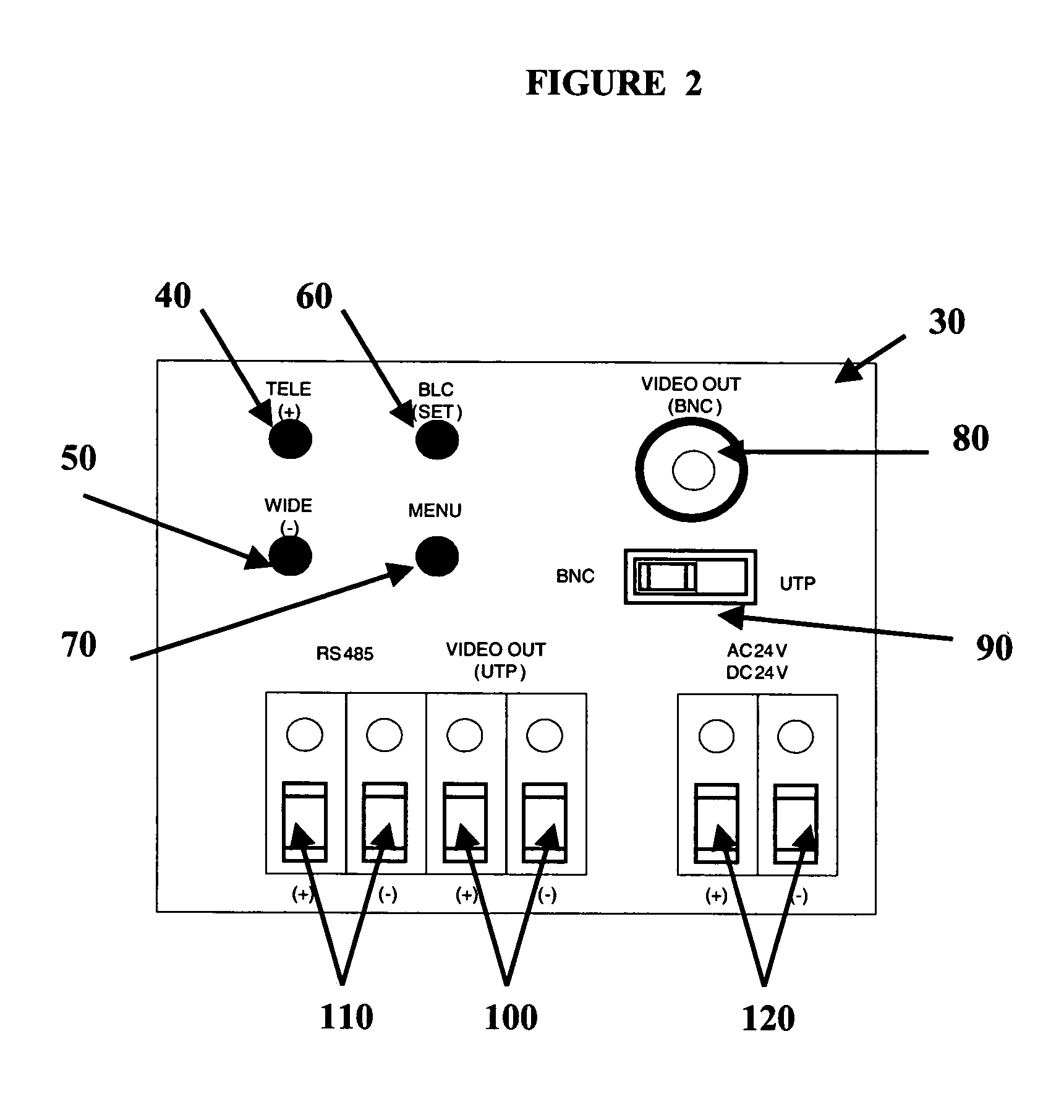Camera device with unitary interface cabling