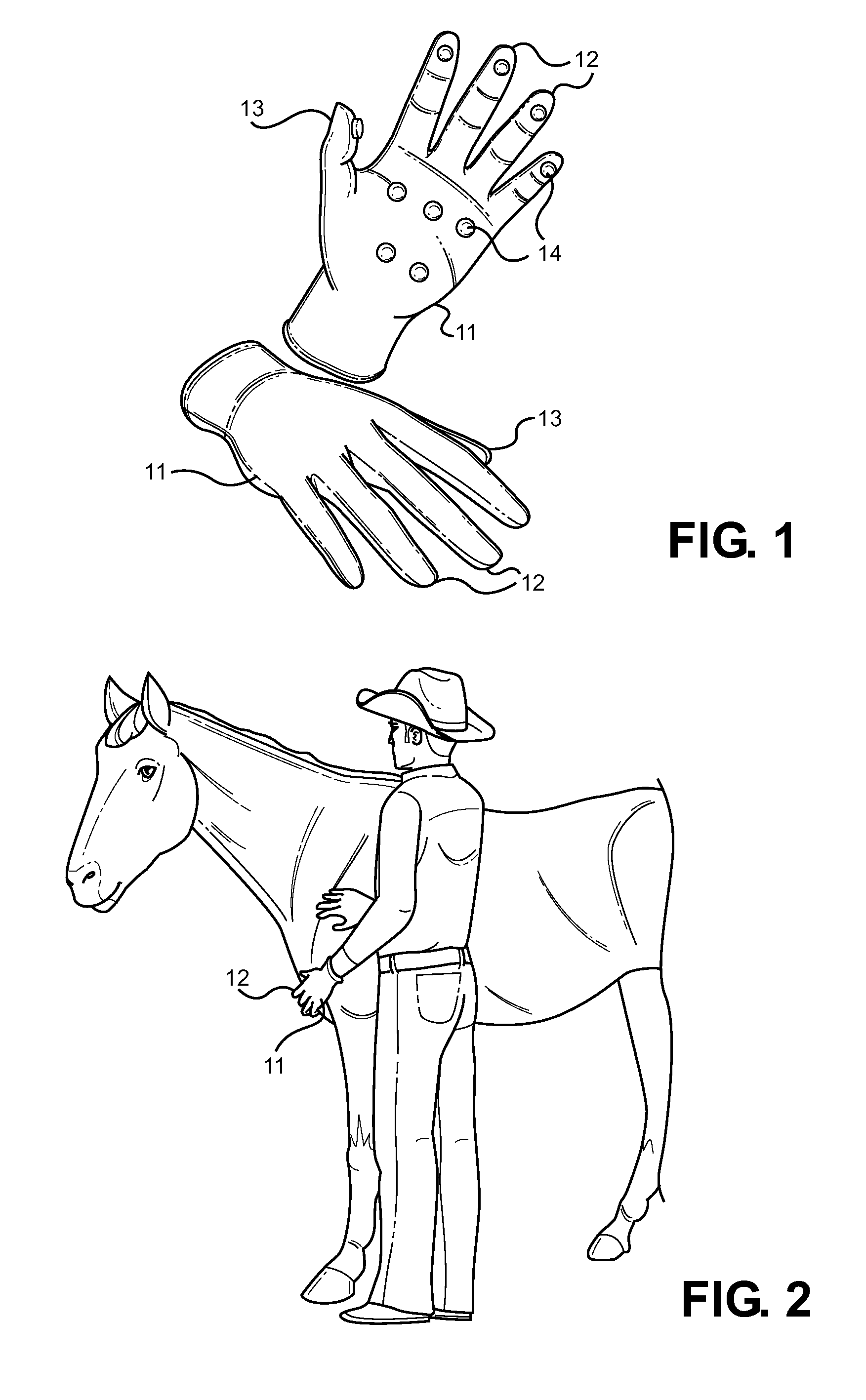 Therapeutic Massage and Utility Gloves for Handling Animals