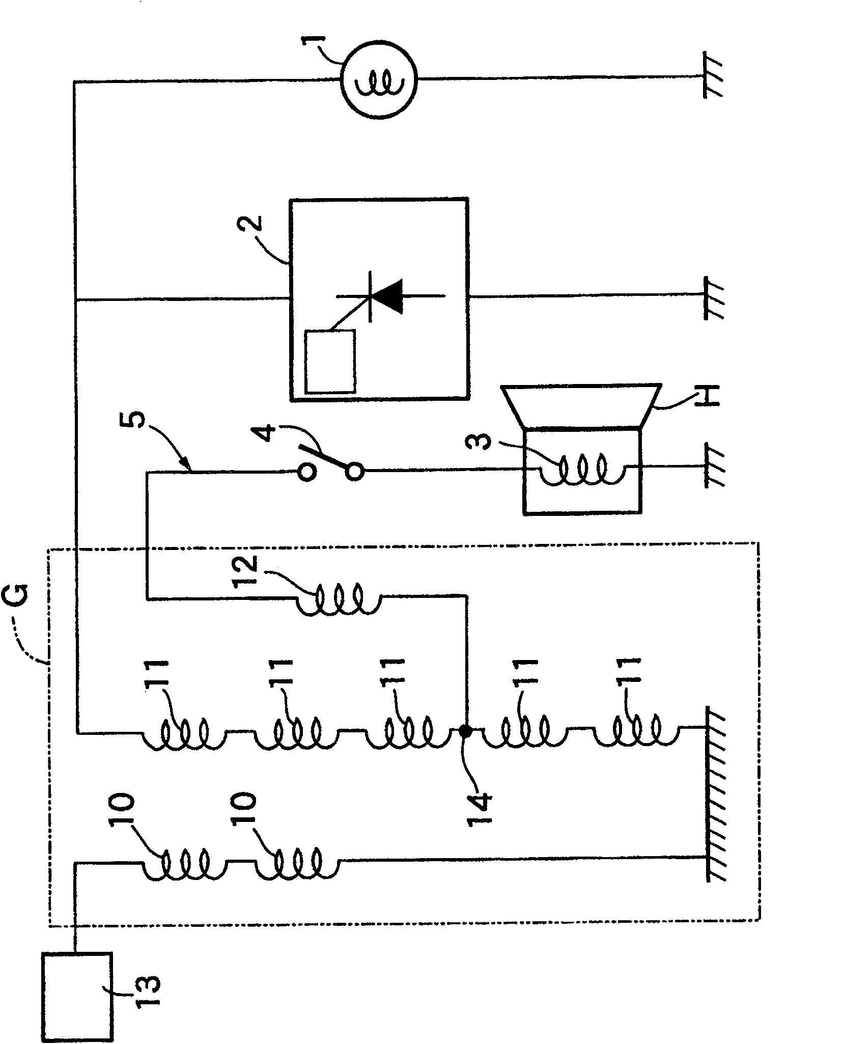 Vehicle horn driving circuit