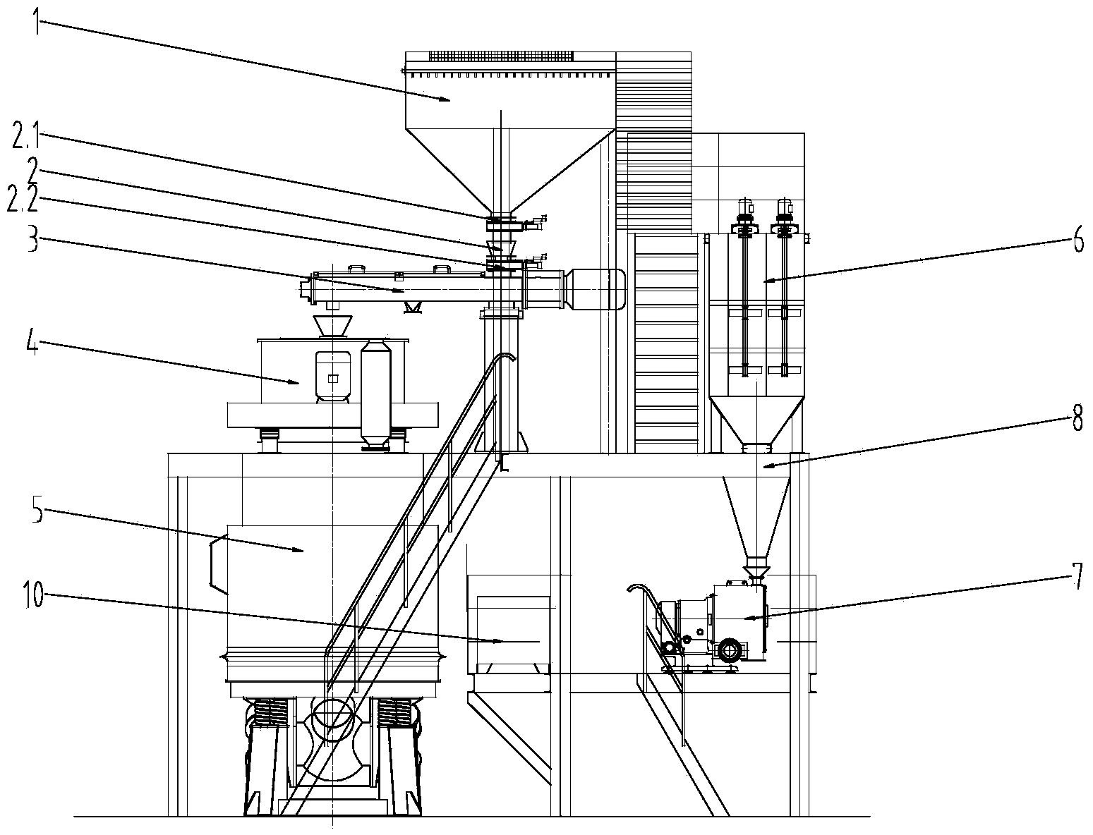 Device for continuously washing and recycling foundry waste sand