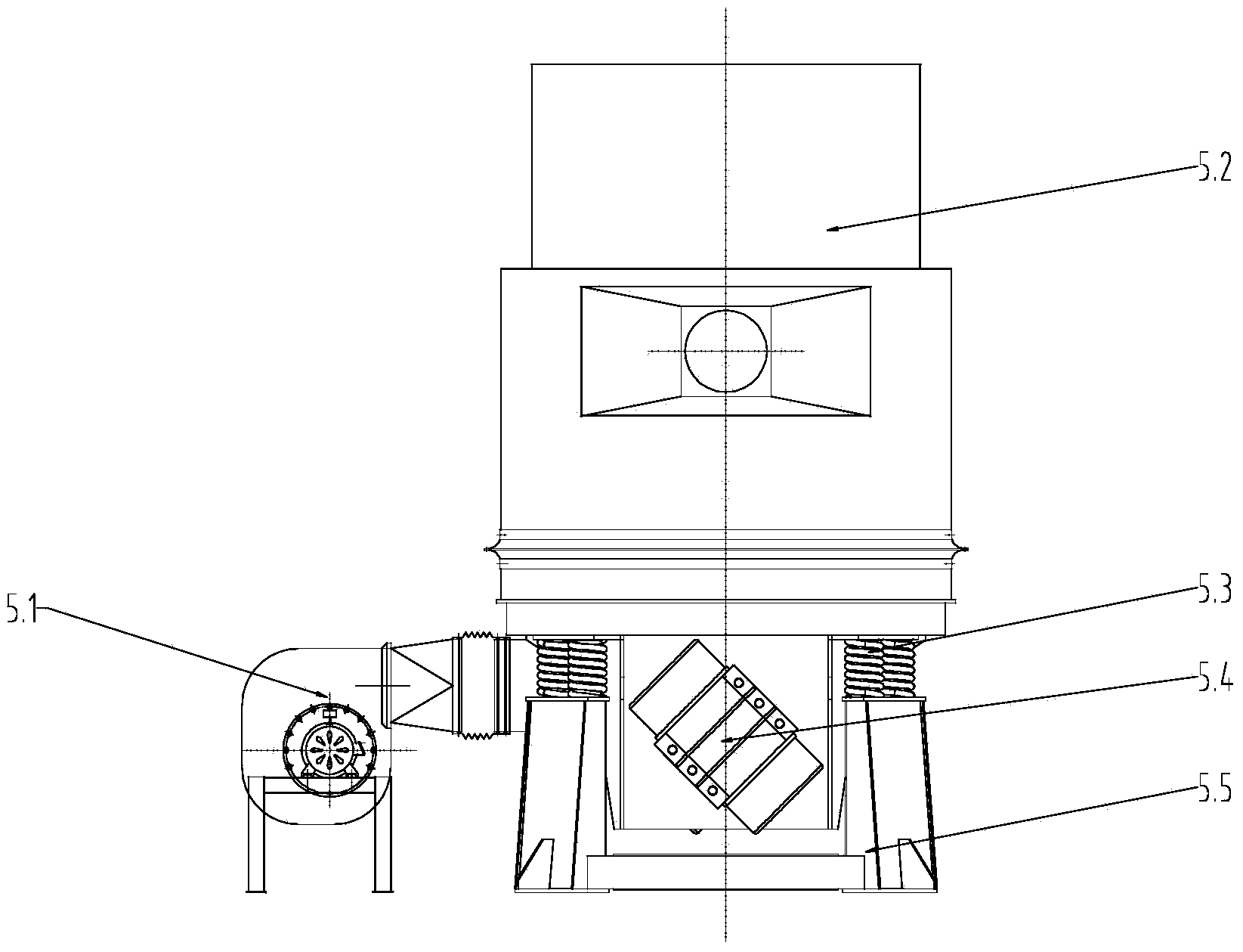 Device for continuously washing and recycling foundry waste sand