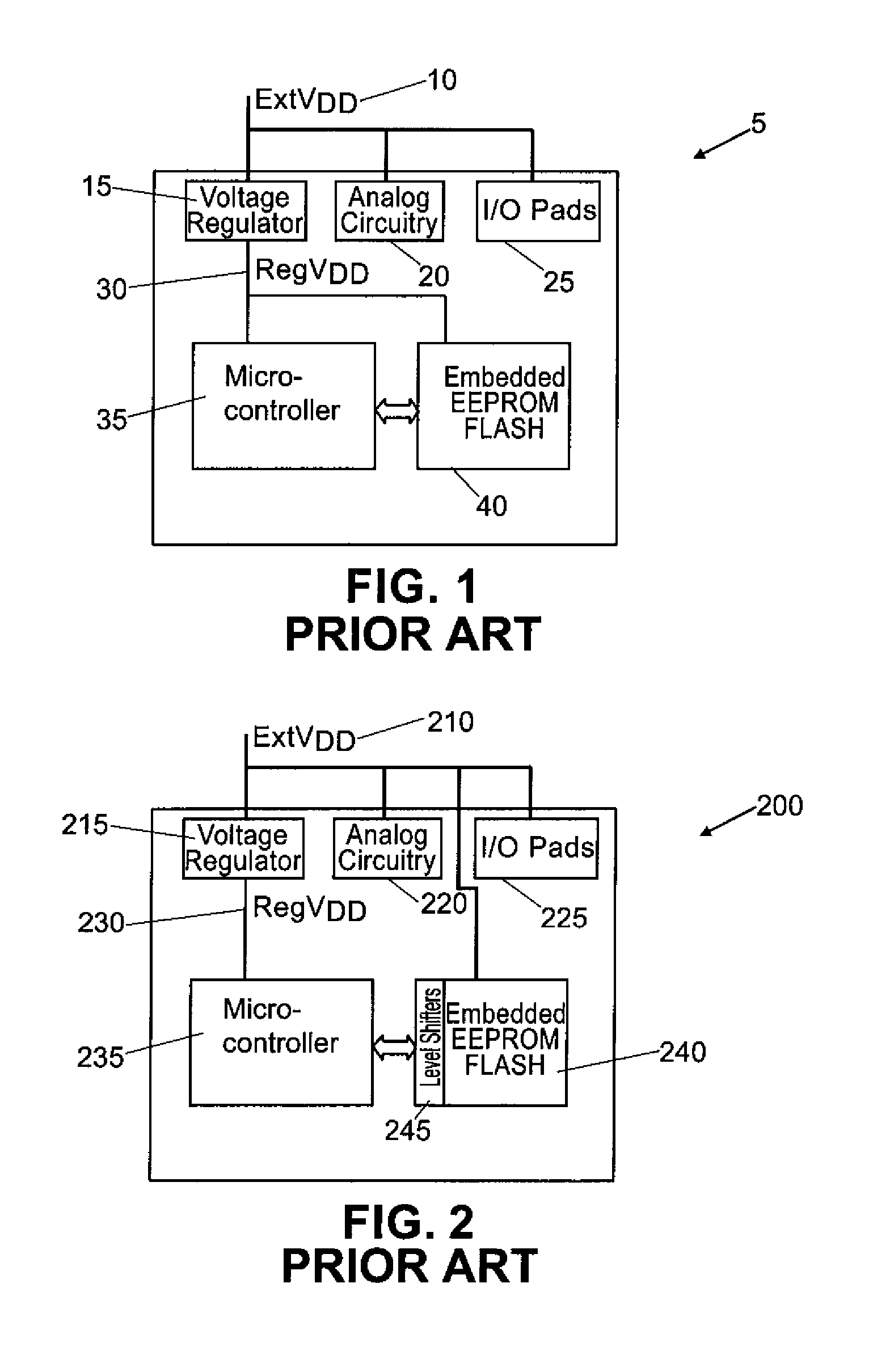 Method and apparatus for a dual power supply to embedded non-volatile memory
