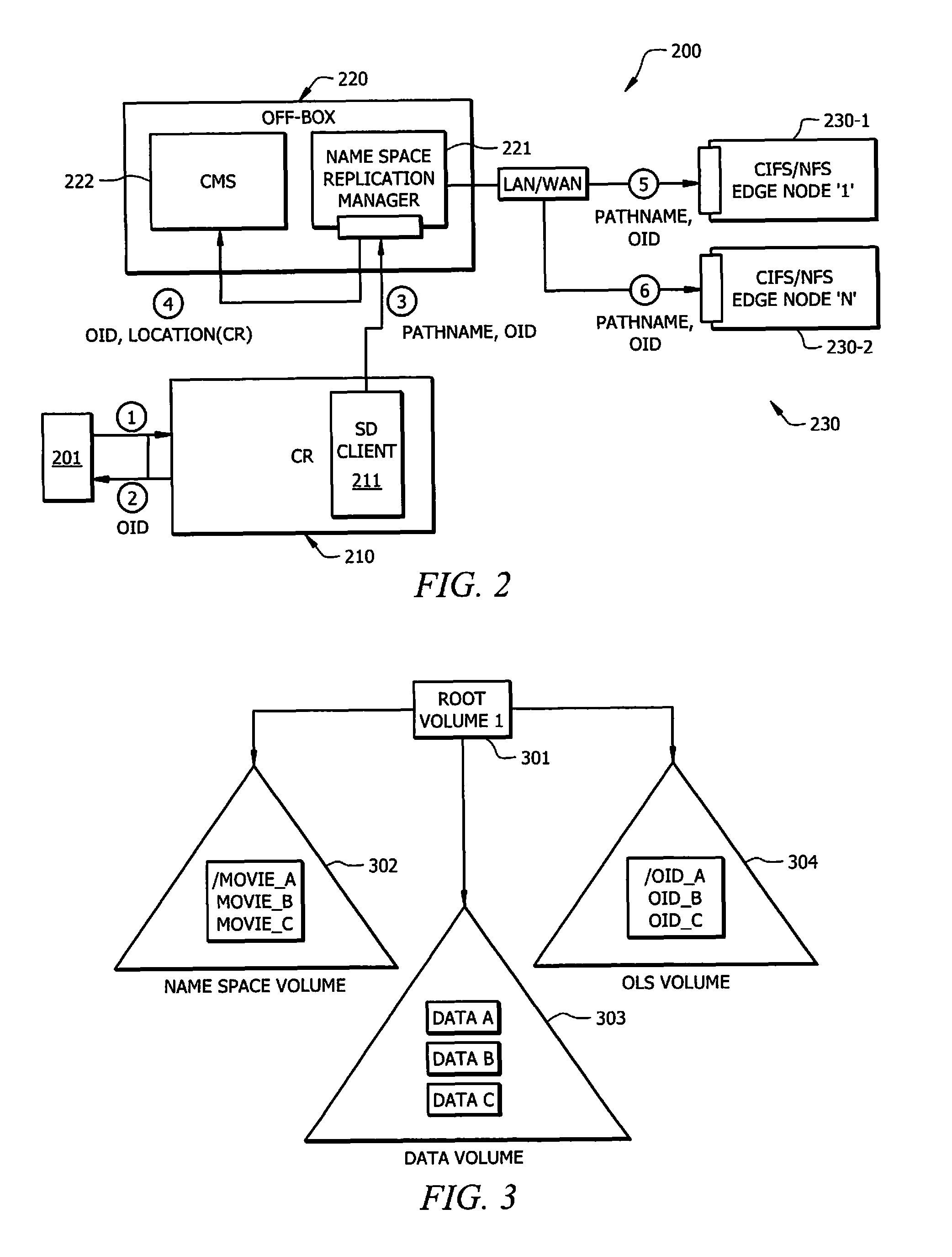 Method and system for name space propagation and file caching to remote nodes in a storage system