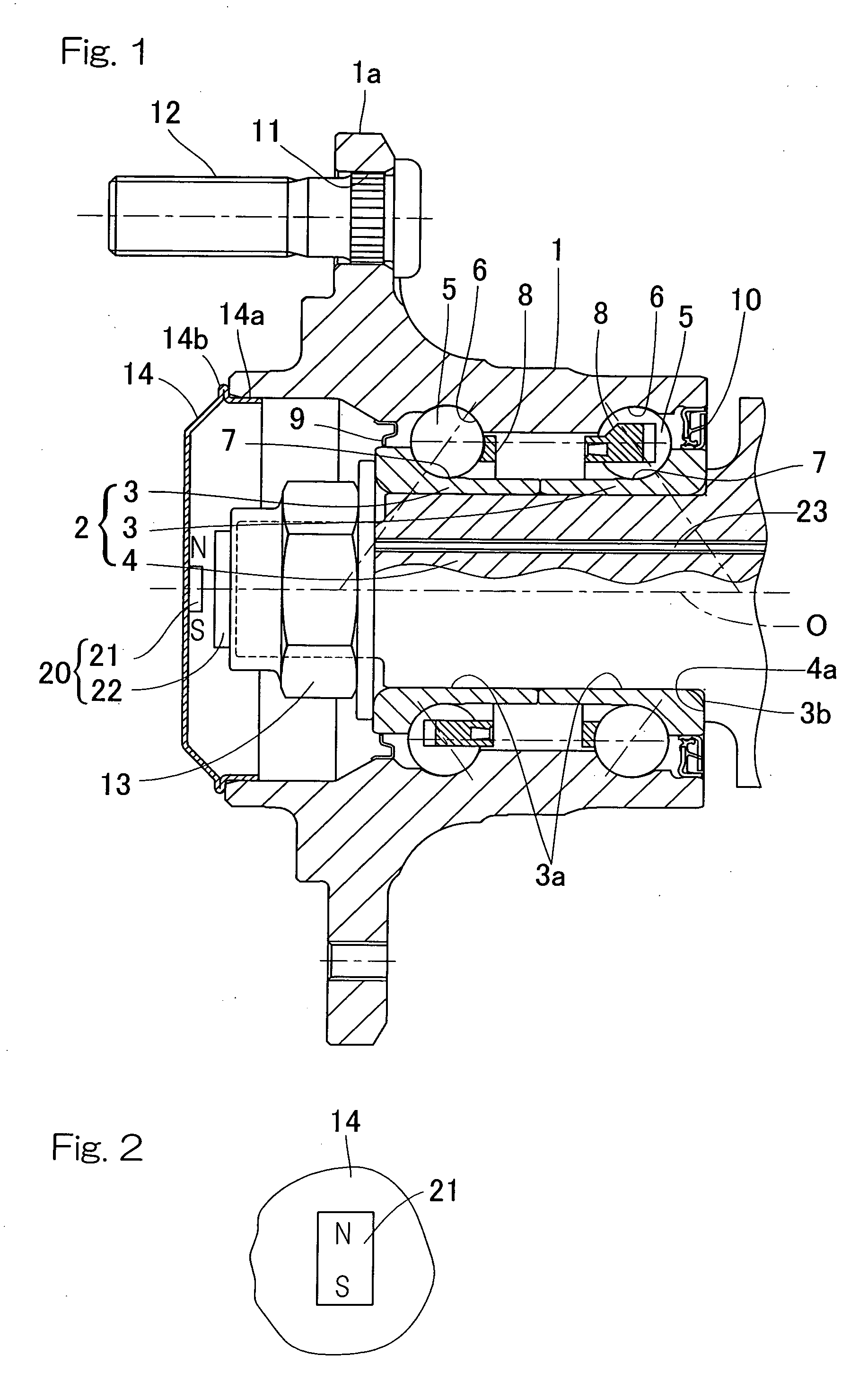 Rotation sensor-equipped bearing device for wheel