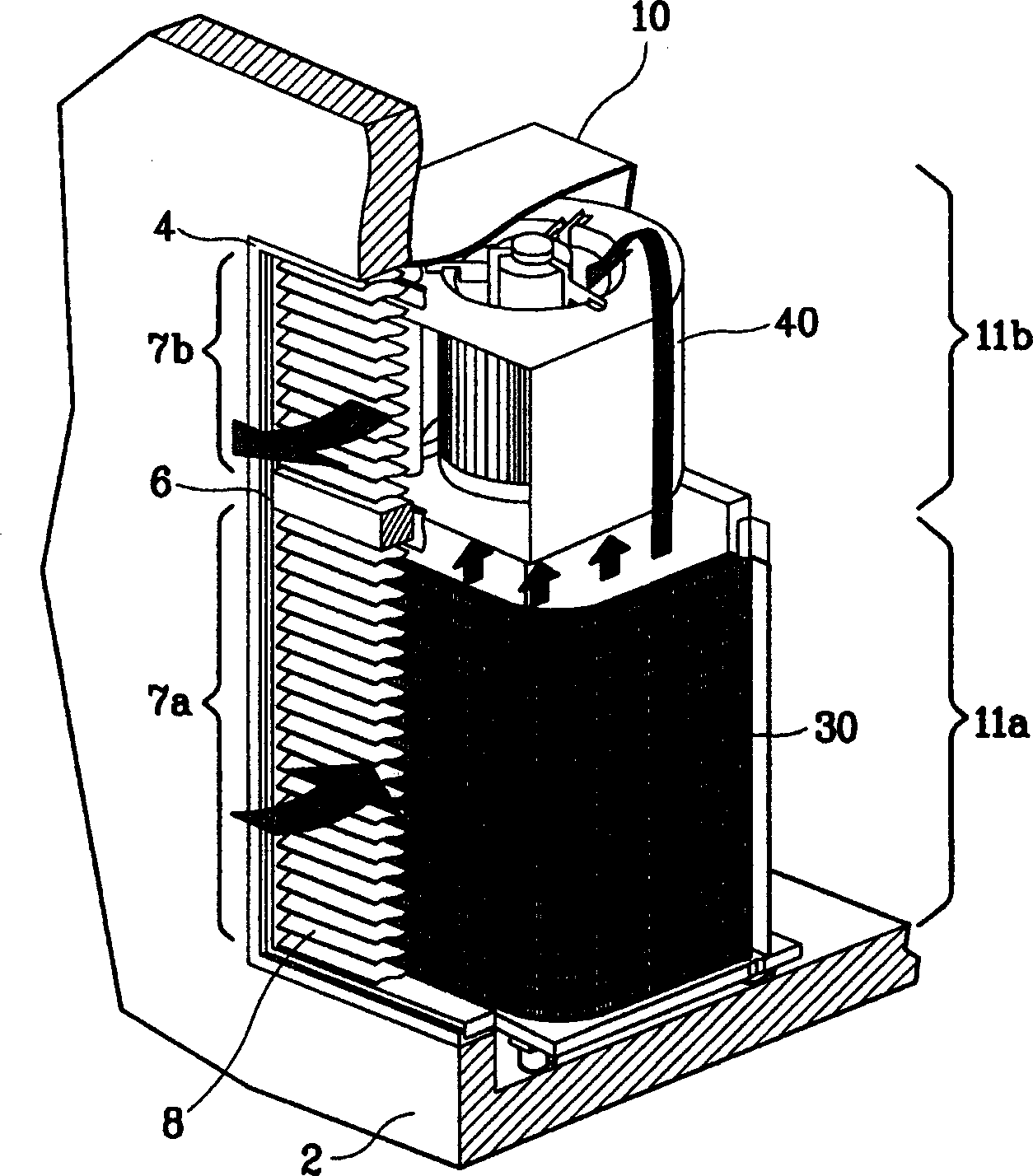 Built-in type outdoor unit for air conditioner