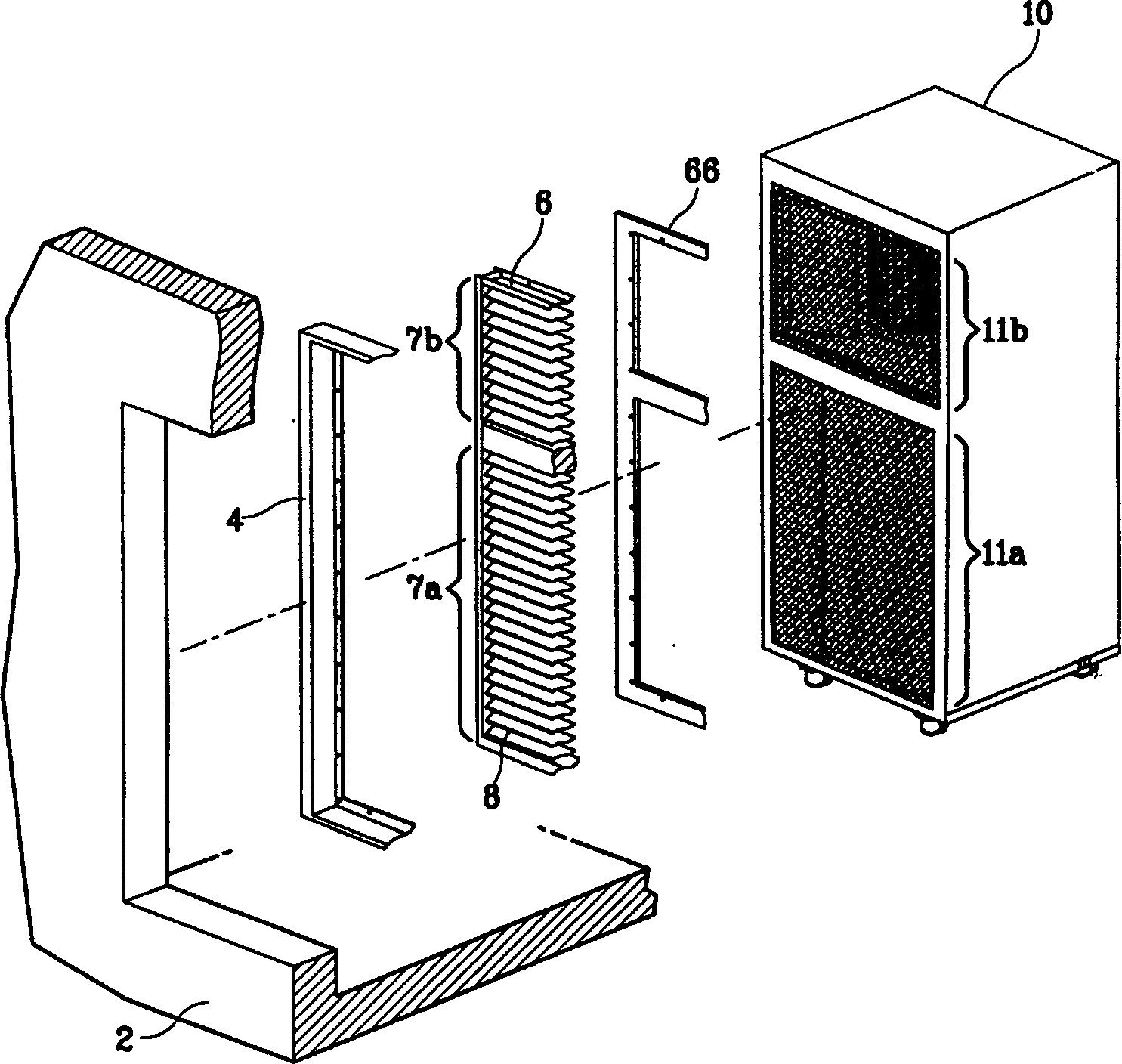 Built-in type outdoor unit for air conditioner