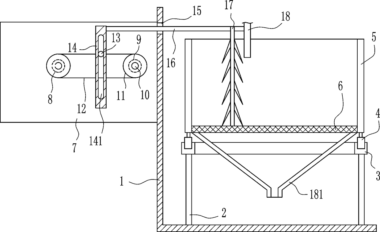 A stirring type water washing device for precipitate blocks in a rare earth oxide production process