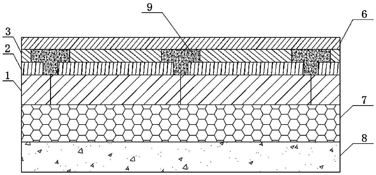 Continuous prefabricated asphalt pavement and construction method thereof