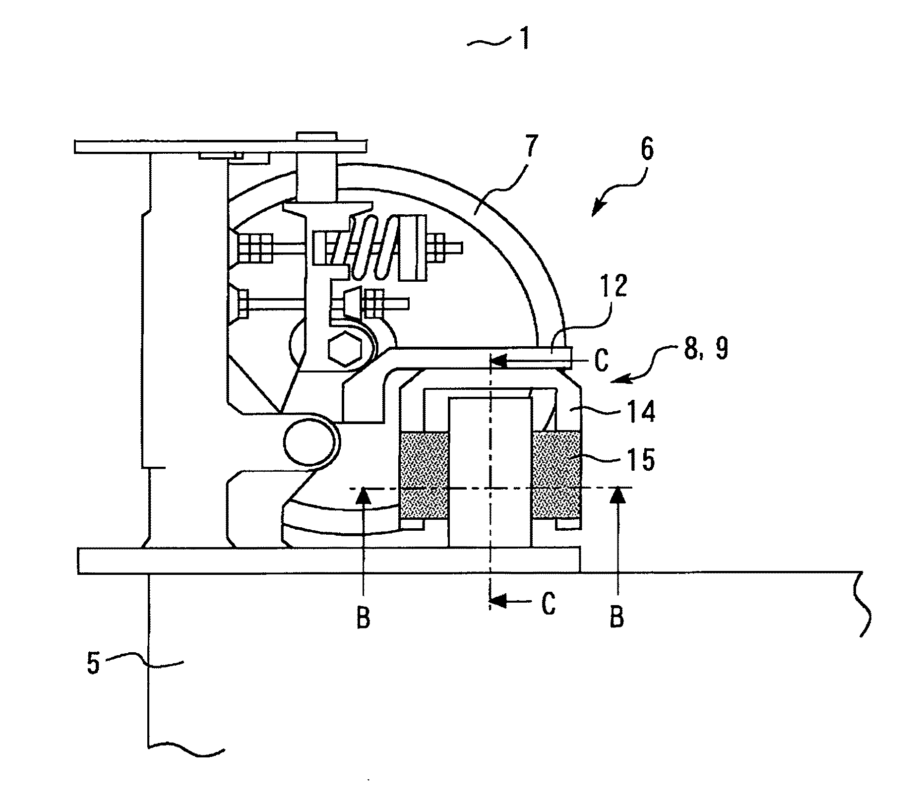 Vibration damping device for elevator