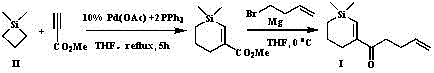 Silicon hetero-beta-dynascone and preparation method thereof