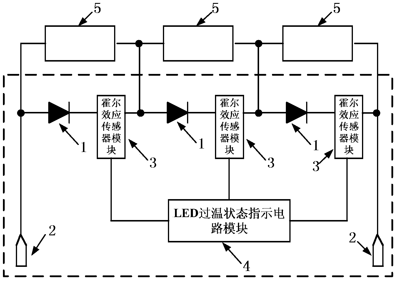 Over-temperature state indication type photovoltaic junction box based on Hall sensor