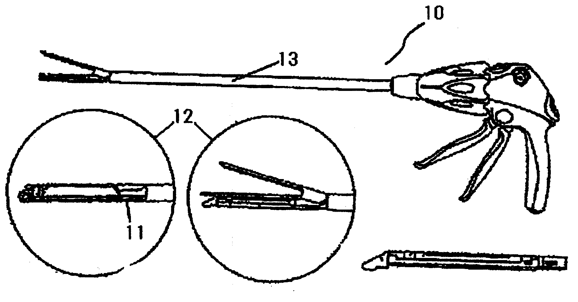 Suture reinforcing material being for use in automatic suturing devices and containing hydrophilic polymer