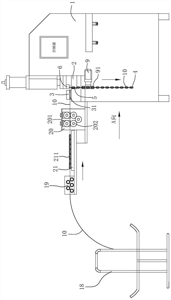 Automatic steel wire cutting and welding machine based on chain