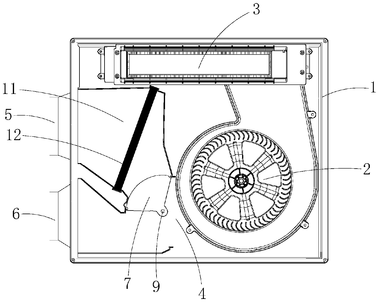 Fresh air device with reasonable space layout