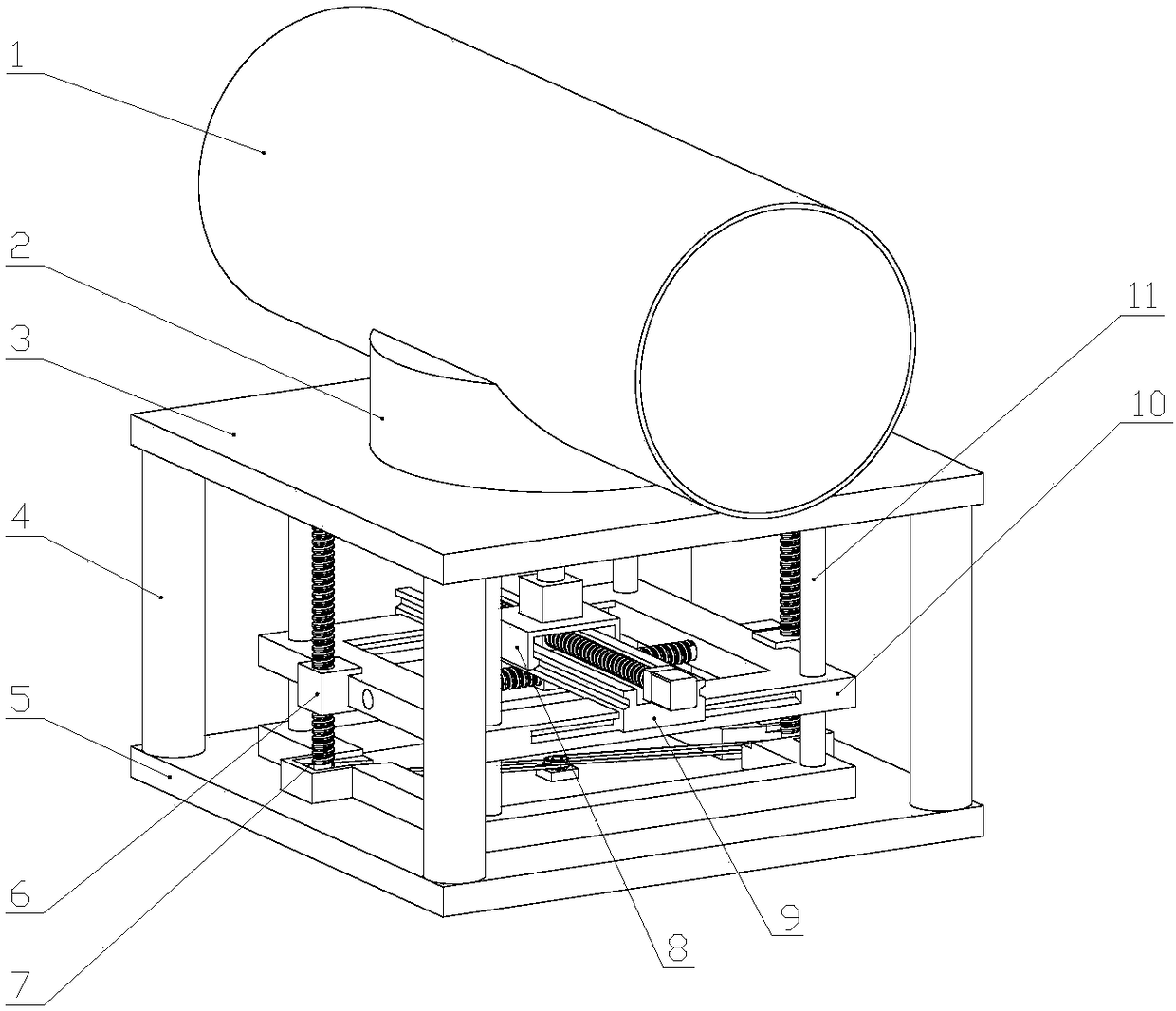 Large-caliber thick-wall cylinder gradual flexible flanging device and process