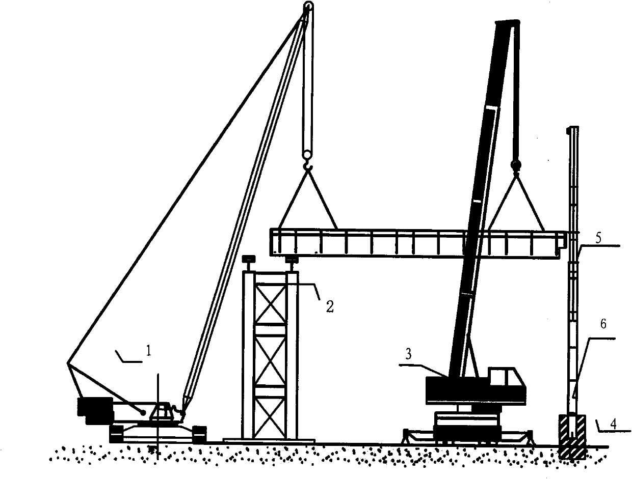Onsite splicing and mounting method for extra-large and overweight box crane girders