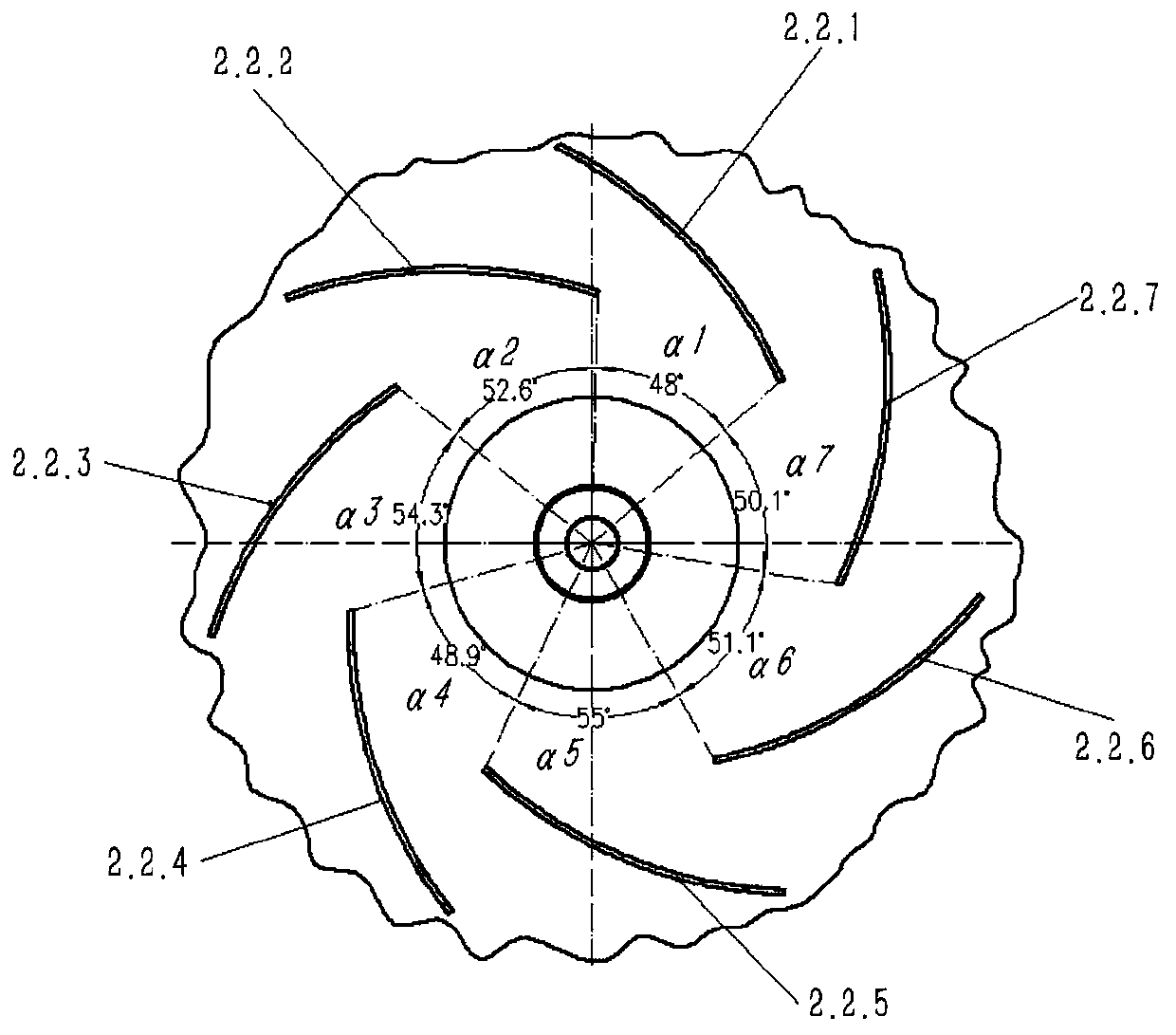 Asymmetric type centrifugal impeller fan