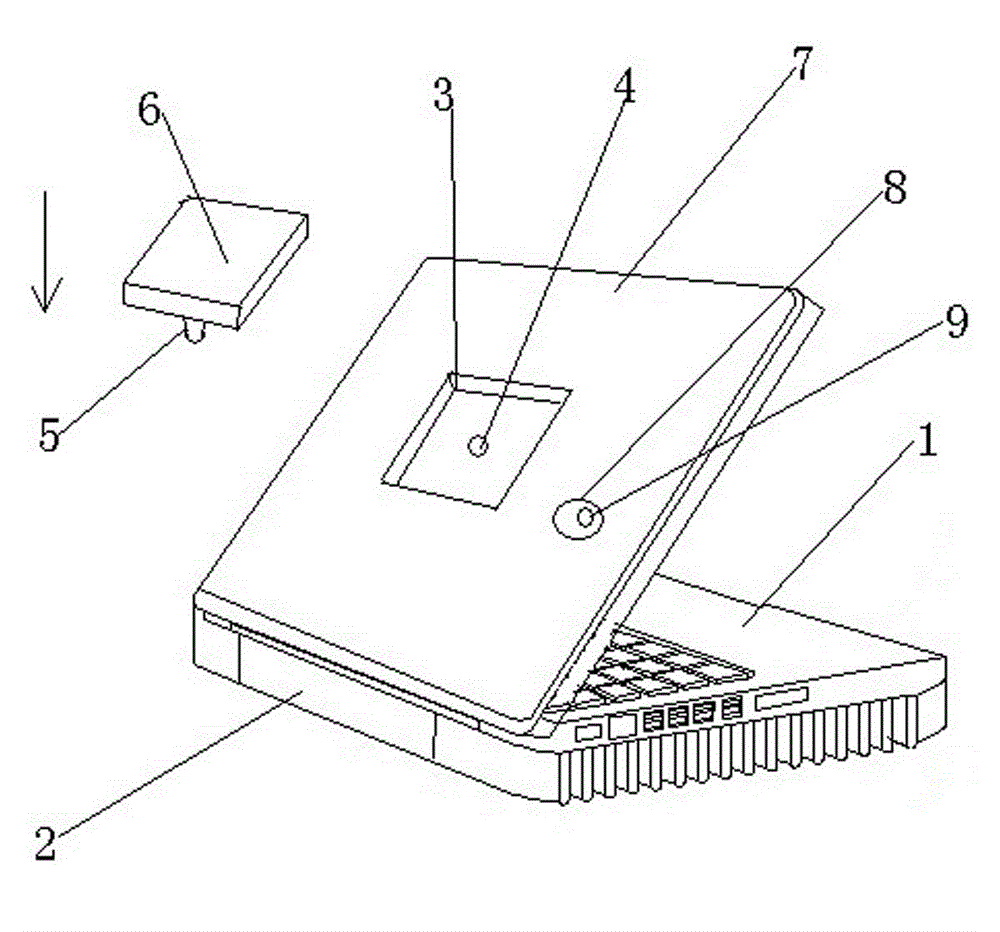 Notebook computer with electromagnetic wave pollution intensity meter