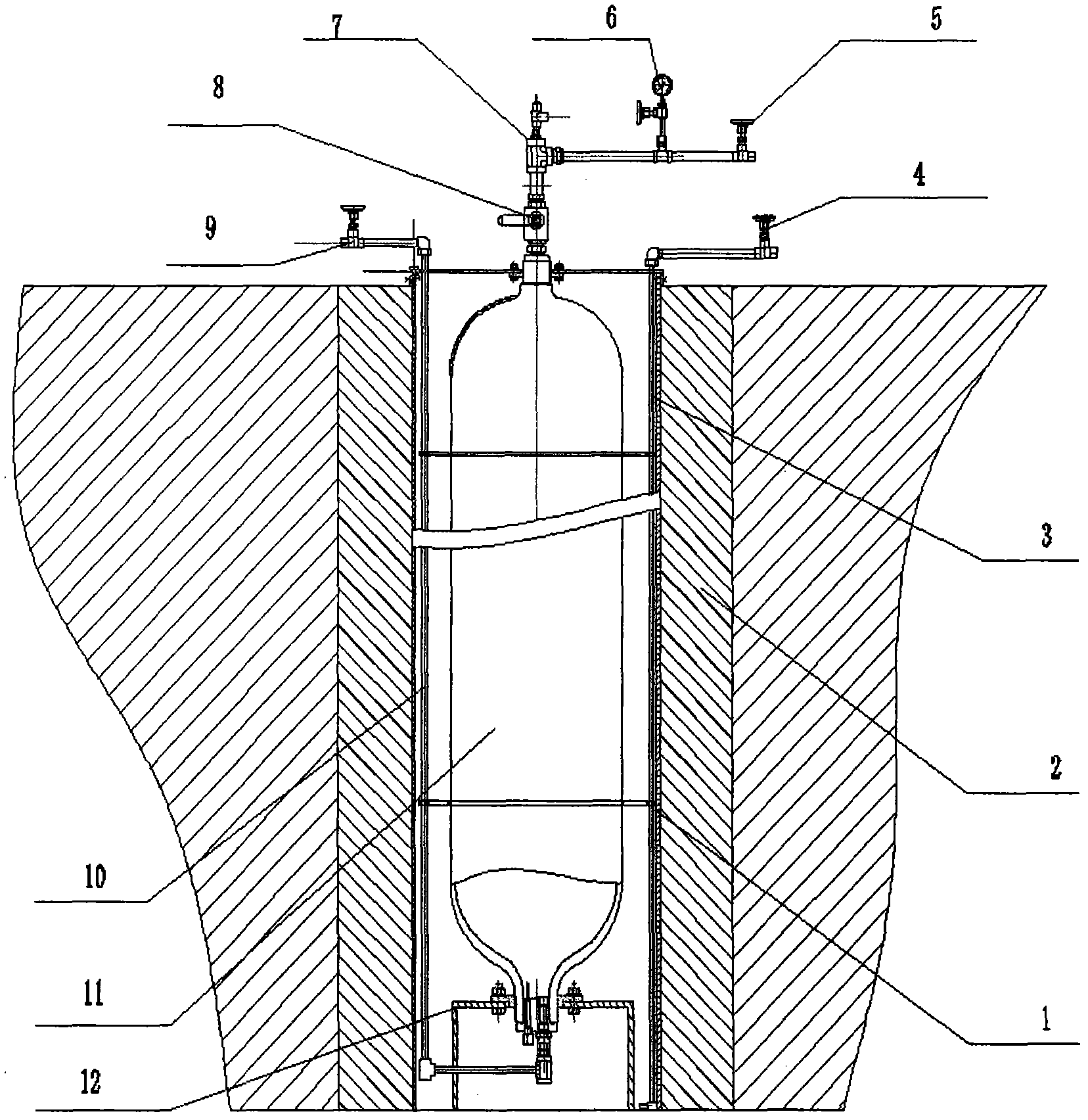 Large-aperture compressed natural gas storage well and installation method thereof