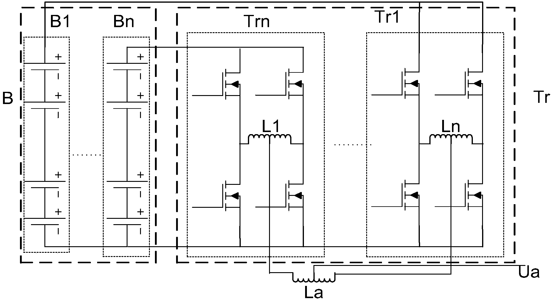 Electric car modularization power system based on parallel connection of batteries and control method