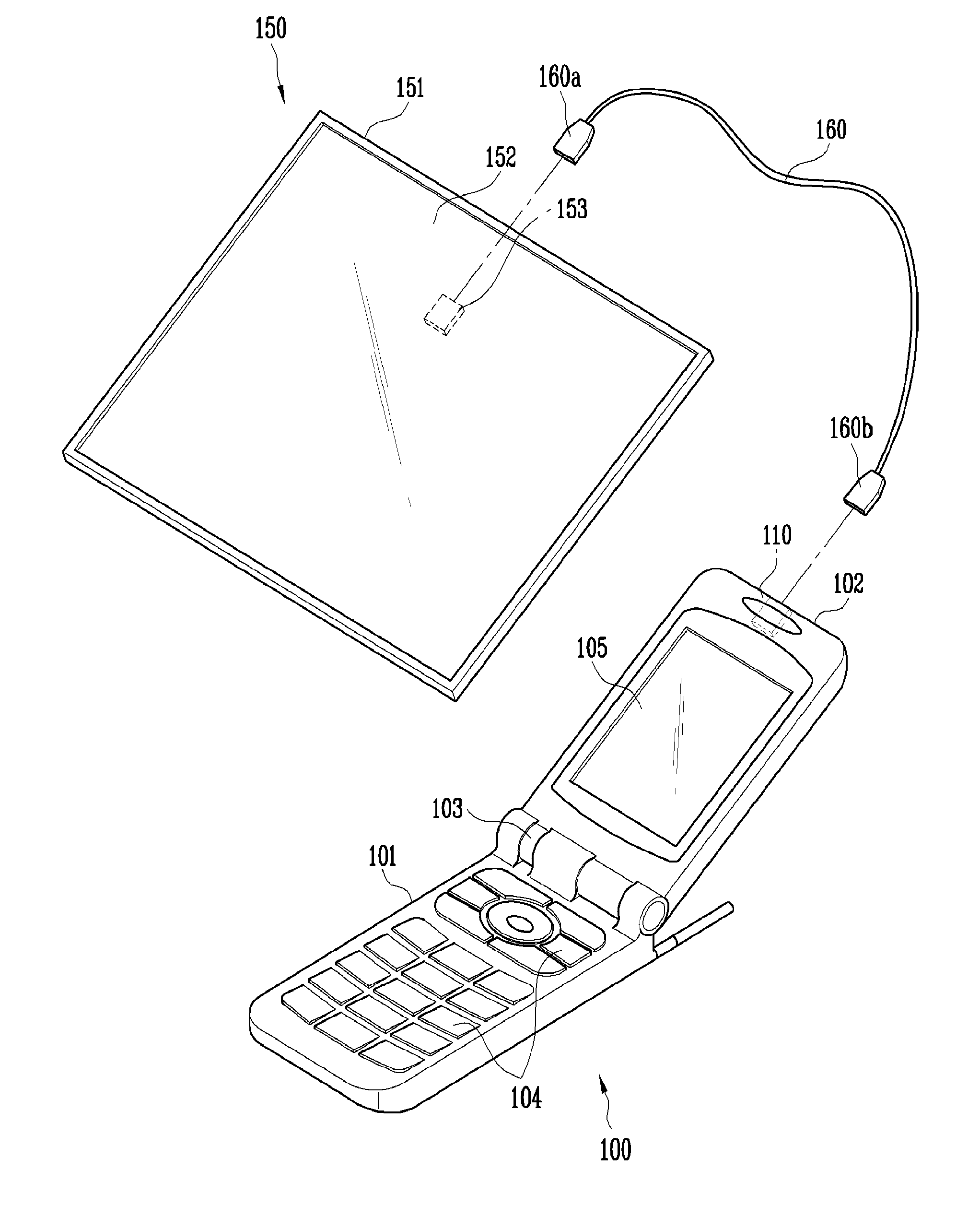 Input/output expansion device for portable electronic apparatus