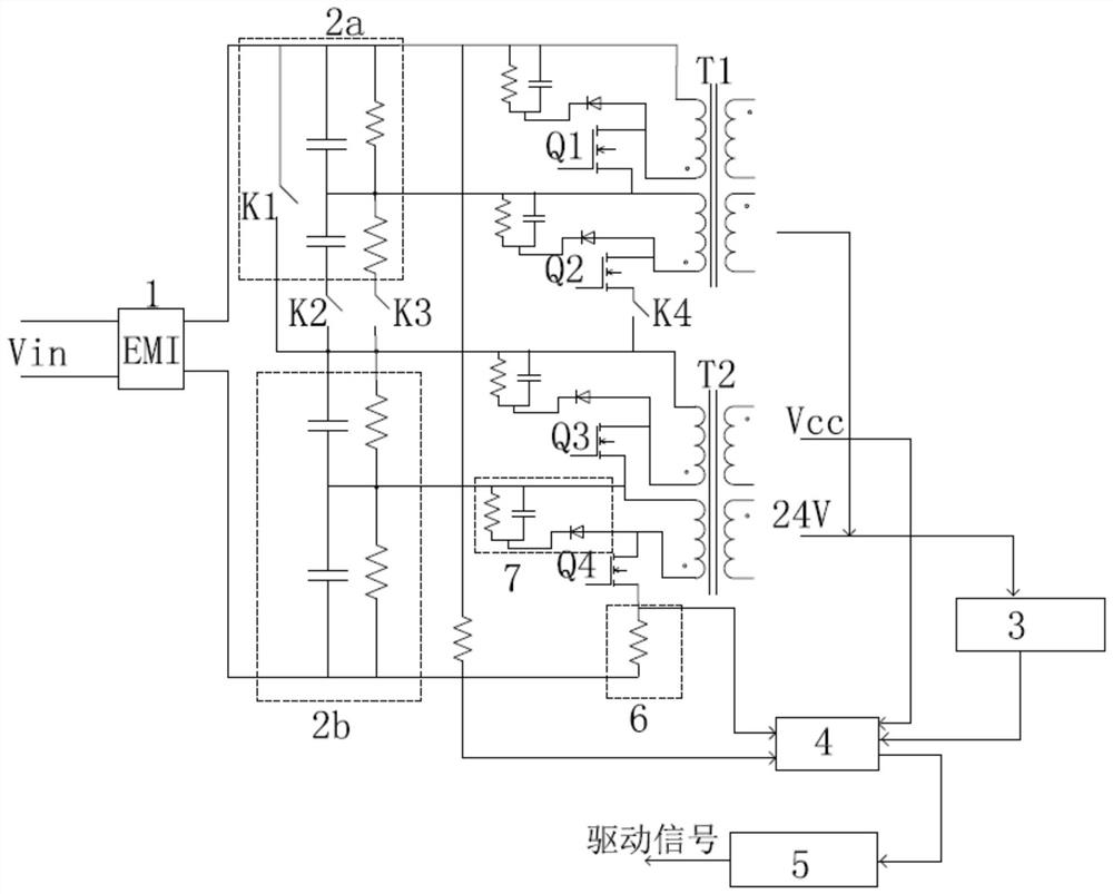 High-voltage flyback switching power supply applied to different input voltage levels